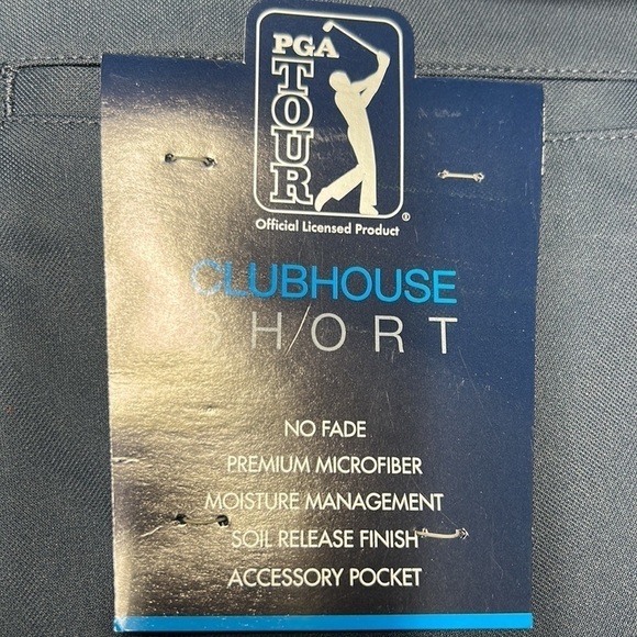 PGA Tour clubhouse mens short size 44 NWT navy blue golf shorts total eclipse - Picture 3 of 11